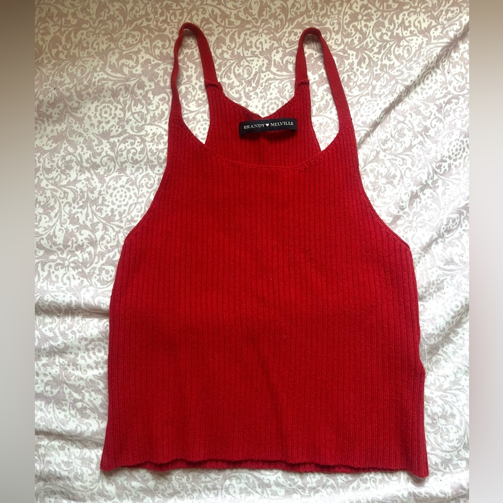 RARE BRANDY MELVILLE red halter tank top